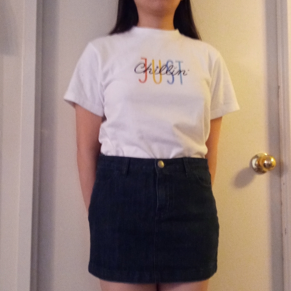 DONATED! Denim Mini Skirt - Picture 1 of 4